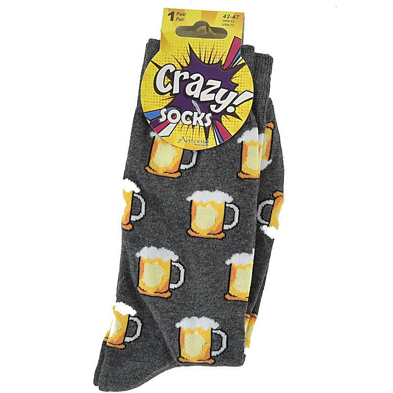 Crazy Socks Bier 43-47 schwarz